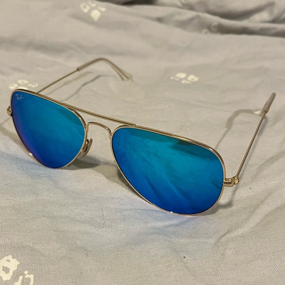 Reflective Blue Raybans - Picture 6 of 8
